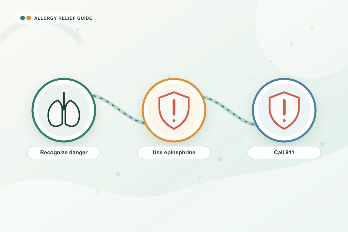 Allergy Emergencies: When to See a Doctor medical illustration with lungs, emergency, emergency guidance cues